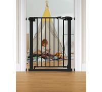 Babelio 26-29 Inch Easy Install Baby Gate with Door, Fit for Narrow Doorways, Auto-Close Design, No Drilling, Pressure Mounted, Safety Gate w/Door for Child and Pets (Black)