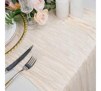 Babenest 13Ft Ivory Cheesecloth Table Runner, 2 Pack Boho Gauze Table Runners for Bridal Baby Shower Decorations, 35x160 Inches Rustic Tablecloth for Wedding Birthday Party Décor