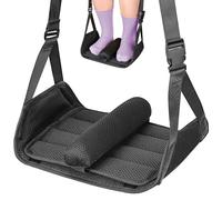 Babenest Airplane Foot Hammock, Foldable Leg Rest Support with Adjustment Nylon Strap and Thicken Bottom, Portable Under Desk Flight Footrest Holder in Air Travel, Office & Car