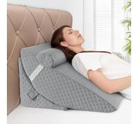 Babenest Orthopedic Bed Wedge Pillow, 3PCS Triangle Wedge Pillows Set with Headrest for Leg Elevation, After Surgery, Acid Reflux, Back Support, Adjustable Incline Cushion with Washable Cover (Grey)