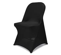 Babenest Spandex Folding Chair Covers - 30PCS Upgraded Universal Stretch Washable Fitted Seat Covers Protector for Wedding, Holidays, Banquet, Party, Celebration (Black)