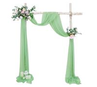 Babenest Wedding Arch Draping Fabric, 2 Panels 31" x 20Ft Sage Green Sheer Chiffon Curtain Drapery for Ceiling Ceremony Party Backdrop Décor
