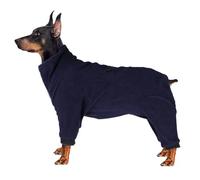babepet Cosy Dog Fleece with Legs,Full body Pet Jacket with Zipper closure,Winter Clothes ideal for Pet Dog Outdoor or Indoor,for small medium large dogs-Navy-M