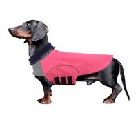babepet Dachshund Winter Coat,Waterproof Miniature Dachshund Clothes Jacket,Small Dog Coat with Harness Slot,Dachshund Jumper withTurtle Neck,Pet Garment Ideal for Walking,Hiking,Camping-Pink-S