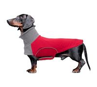 babepet Dachshund Winter Coat,Waterproof Miniature Dachshund Clothes Jacket,Small Dog Coat with Harness Slot,Dachshund Jumper withTurtle Neck,Pet Garment Ideal for Walking,Hiking,Camping-Red-L