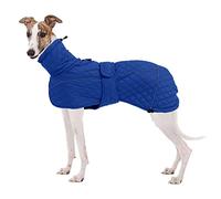 babepet Greyhound Quilted Winter Coat Adjustable Warm Dog Jacket with Zip Harness Hole,Reflective Waterproof Pet Cold Weather Clothes Vest for Medium Large Dogs Whippet Lurcher Salukis-Navy Blue-XXL