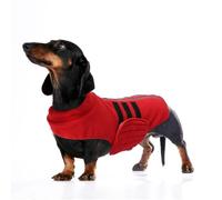 babepet Soft Dog Fleece,Dachshund Coat Jacket,Miniature Dachshund Jumper,Reflective Dog Winter Coat-Weather Resistant-Red-S