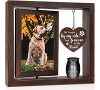 Babery Dog Memorial Gifts for Loss of Dog - Rotating Wooden Frame with Pet Urns for Dogs and Cats - Loss of Dog Sympathy Gift Dog Bereavement Remembrance Photo Display