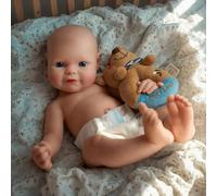 BABESIDE 16-Inch Full Platinum Silicone Reborn Doll - Realistic Soft Silicone Baby Doll with Weighted Feel, Lifelike Newborn with Accessories for Gift & Collection