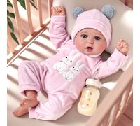 BABESIDE 20-Inch Lifelike Reborn Baby Doll with Soft Body - Realistic Newborn Girl Silicone Doll with Clothes, Open Eyes, and Play Accessories - Gift for Girls Age 3+