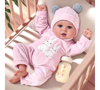 BABESIDE 20-Inch Lifelike Reborn Baby Doll with Soft Body - Realistic Newborn Girl Silicone Doll with Clothes, Open Eyes, and Play Accessories - Gift for Girls Age 3+