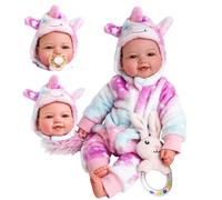 BABESIDE Baby Doll Mia - 17-Inch Sweet Smiling Lifelike lithe Cloth Body Reborn Dolls Girl - Realistic Newborn Babies Vin-yl for Girls 2 Years +