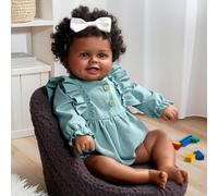 BABESIDE Black Baby Dolls Girl 20Inch - Lifelike African American Reborn Babies Hand Rooted Hair - Realistic Newborn Real Life Doll with Box for Kids Age 3+