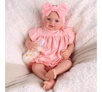 BABESIDE Lifelike Reborn Baby Dolls Boy 17 Inches Realistic Baby Doll with Soft Cloth Body Limbs Poseable Real Life Baby Dolls with Feeding Accessories for Kids Ages 3+