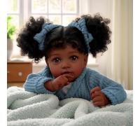 BABESIDE Realistic Baby Doll Black Girl - 20 Inch Soft Feeling Lifelike Reborn Baby Dolls Real Life Baby Dolls with Box for Kids Age 3+