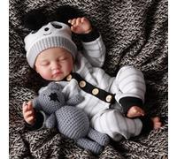 BABESIDE Realistic Reborn Baby Doll Boy - 17 Inch Lifelike Sleeping Reborn Dolls with Soft Cloth Body, Newborn Baby Boy with Outfit & Accessories for Girls Boys Age 3+