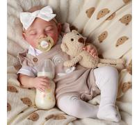 BABESIDE Realistic Reborn-Baby Dolls 20Inch Real Life Sleeping Newborn Girl Lifelike Doll with Smile Soft Body Handmade Gift Toy with Accessories for Kids Age 3+