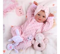 BABESIDE Reborn Babies Dolls Sunny 17 inch Realistic Girls,Full Vinyl | Lifelike Newborn,Full Vinyl Body,Open Eyes,Sweet Smile,Includes Accessories,Pretend Play Gift for Kids 3+,Poseable Limbs