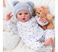 BABESIDE Reborn Baby Boy - 17 Inch Realistic Babies Doll - Blue Eyes - Cloth Body - Lifelike Newborn with Clothes and Accessories for Girls Age 3+