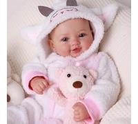 BABESIDE Reborn-Baby Doll Girl 17 Inch Realistic Sweet Smiling Newborn