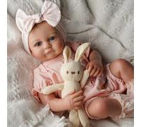 BABESIDE Reborn Baby Dolls - 17 Inch Realistic Open Eyes Newborn Girl with Soft Body - Real Life Babies Doll for Girls