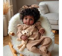 BABESIDE Reborn Baby Dolls Black Girl - 20 Inch Lifelike African Baby Doll That Look Real, Soft Cloth Body Realistic Reborn Toddler Dolls with Clothes & Accessories for Kids Aged 3+