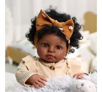 BABESIDE Reborn Baby Dolls Black Girl - 20 Inch Soft Body Realistic Baby Doll, Lifelike Newborn Girl, Posable Real-life Black Doll with Accessories and Clothes for Kids Aged 3+