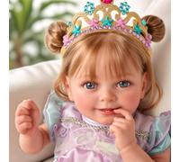 BABESIDE Reborn Baby Dolls Doreen- 20Inch Lifelike Reborn Dolls Girl with Soft Cloth Body, Cute Smiling Real Life Newborn Girl with Clothes Accessories for 3+ Years Old Kid