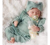 BABESIDE Reborn-Baby Dolls Girl 17 Inch Realistic Lifelike Babies Doll Sleeping Real Life Newborn Close Eyes Softness Cloth Body Hand-Painted Vinyl Head with Gift Set for Kids Age 3+