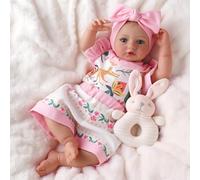 BABESIDE Reborn Baby Dolls Girl - 20 Inch 50 cm Realistic Newborn Baby with Hand-drawn Hair - Real Life Babies Soft Cotton Body Cuddle Toy for Kids (Blue Eyes)