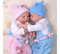 BABESIDE Reborn Baby Dolls Twins - 17 inch Soft Vinyl Lifelike Realistic Newborn Real Life Baby Dolls with Clothes and Toy