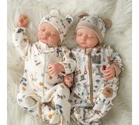 BABESIDE Reborn Baby Dolls Twins - 20 Inch Realistic Twin Baby Boy Dolls with Soft Cloth Body, Lifelike Newborn Dolls with Clothes and Accessories