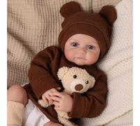 BABESIDE Reborn Dolls - 17 Inch Realistic Girl Doll Blue Eyes Soft Cloth Body - Handmade Newborn Babies with Accessories for Girls Age 3+