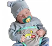 BABESIDE Reborn Dolls Boy - 17 Inches Handmade Washable Reborn Babies Vinyl Body with Clothes, Reborn Baby Doll Looks Like a Real Baby (Closed-Eyes Boy)
