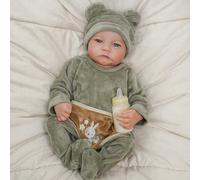 BABESIDE Reborn Dolls Boy 18 Inch Realistic Baby Awake Reborn Newborn Real Life Lifelike Doll Looks Like a Real Full Vin-yl Body Open Eye