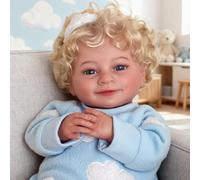 BABESIDE Reborn Dolls Boy - 20 Inch Realistic Baby Doll with Hand Rooted Hair, Cloth Body - Handmade Silicone Babies Newborn for Kids Ages 3+（Blue Eyes）