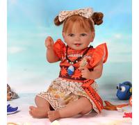 BABESIDE Reborn Dolls Doreen - 20 Inch 50cm Realistic Baby Doll with long hair, Lifelike Soft Cloth Body Newborn Baby Girl with Clothes Accessories for Kids 3+