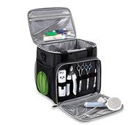 BABEYER Pet Grooming Bag - Organiser Carry Bag for Dog Grooming Tool Set Accessories, Black