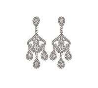 BABEYOND 1920s Flapper Art Deco Gatsby Earrings 20s Flapper Gatsby Accessories Vintage Wedding Dangle Pearl Earrings (H-Silver)
