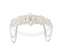 BABEYOND 1920s Flapper Headpiece Roaring 20s Headband Great Gatsby Headband for Women Vintage Hair Accessory Silver