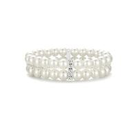BABEYOND 1920s Flapper Imitation Pearl Bracelet Great Gatsby Pearl Bracelet Roaring 20s Accessories Jewelry Set, 8.5 inches, imitation pearls silver plated alloy, simulated pearl