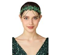 BABEYOND 1920s Gatsby Flapper Headband, 20s Rhinestone Costume Hair Accessories, Party Wedding Headpiece for Women Green
