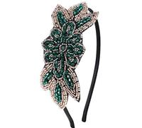 BABEYOND 1920s Headpiece Vintage 1920s Headband Crystal Headband Flapper Headpiece with Crystal Great Gatsby Costume Accessories Roaring 20's Accessories Green