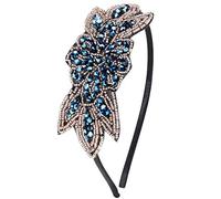 BABEYOND 1920s Headpiece Vintage 1920s Headband Crystal Headband Flapper Headpiece with Crystal Great Gatsby Costume Accessories Roaring 20's Accessories (Blue)