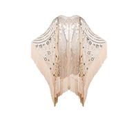 BABEYOND 1920s Sequin Beaded Shawl Wraps Fringed Evening Cape Scarf for Wedding, Champagne, One Size