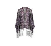 BABEYOND 1920s Sequined Peacock Shawl Wraps Fringed Evening Cape Wedding Bridal Shawl Scarf for Evening Dresses Party, Black Purple, One Size