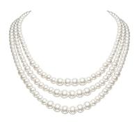BABEYOND 1920s Women Multi-Layer Choker Imitation Pearl Necklace for Wedding Bridal Jewelry - Elegant Retro Gatsby Costume Accessory (Style-2)