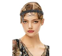 BABEYOND Flapper 1920s Gatsby Headband -20s Vintage Rhinestone Hair Accessories Wedding Prom Hair Chain Headpices for Women Black