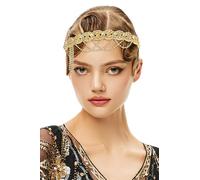 BABEYOND Flapper 1920s Gatsby Headband -20s Vintage Rhinestone Hair Accessories Wedding Prom Hair Chain Headpices for Women Gold
