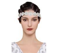 BABEYOND Flapper Headpiece for Women - Roaring 20s Headband 1920s Gatsby Headpiece Vintage Accessories for Women Silver